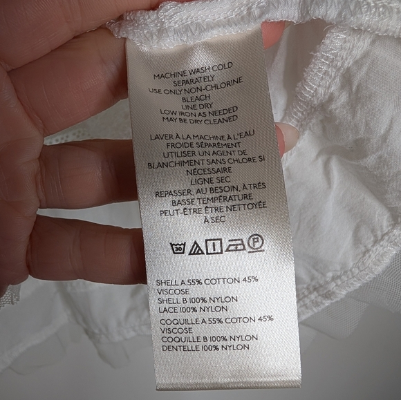 Anthropologie Lace Ruffle Peplum Blouse White Sheer Boho Size S - Picture 5 of 8